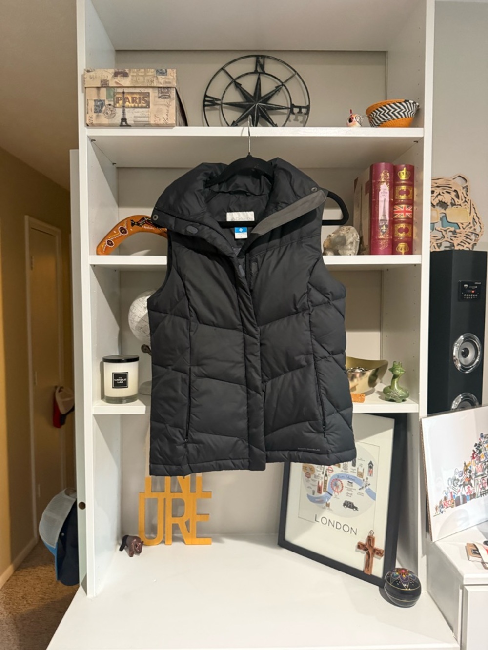 Black Puffer Vest - Lightweight Hooded Jacket